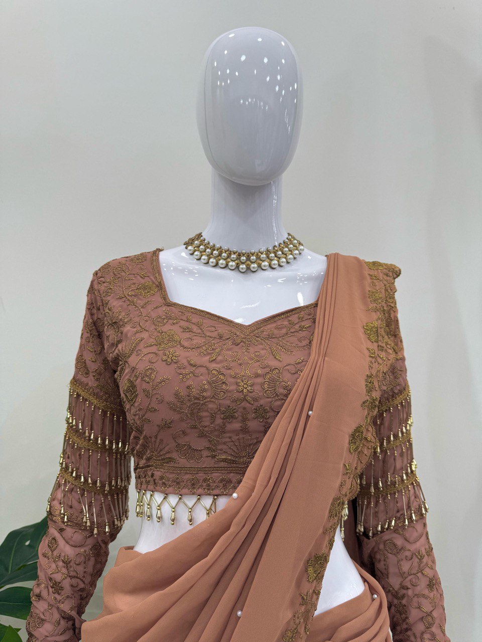 Faux Georgette Thread With Sequence Work Lehenga