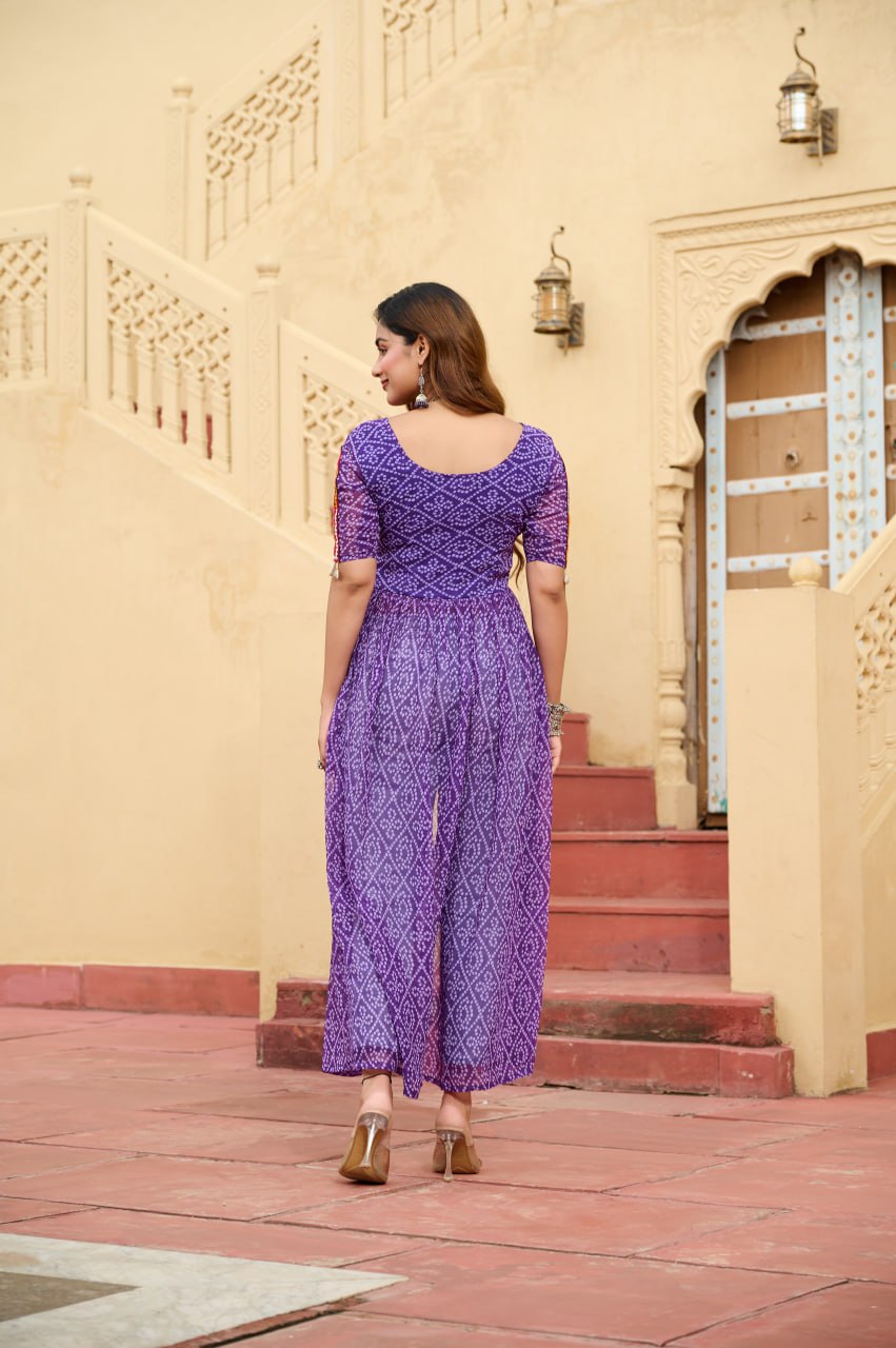 Navratri Special Faux Georgette Bandhni Print Work Kurti