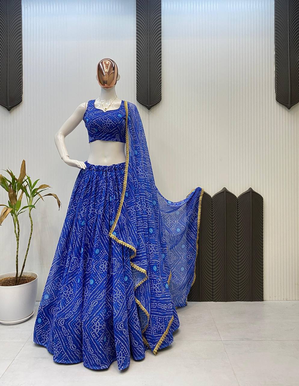 Special Printed Georgette Print Work Lehenga
