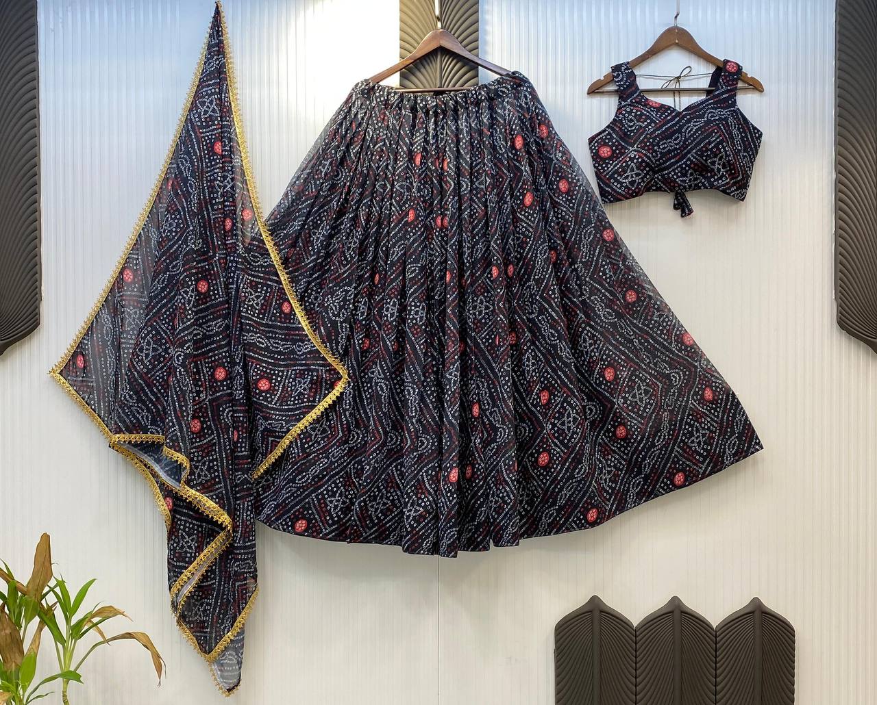 Special Printed Georgette Print Work Lehenga