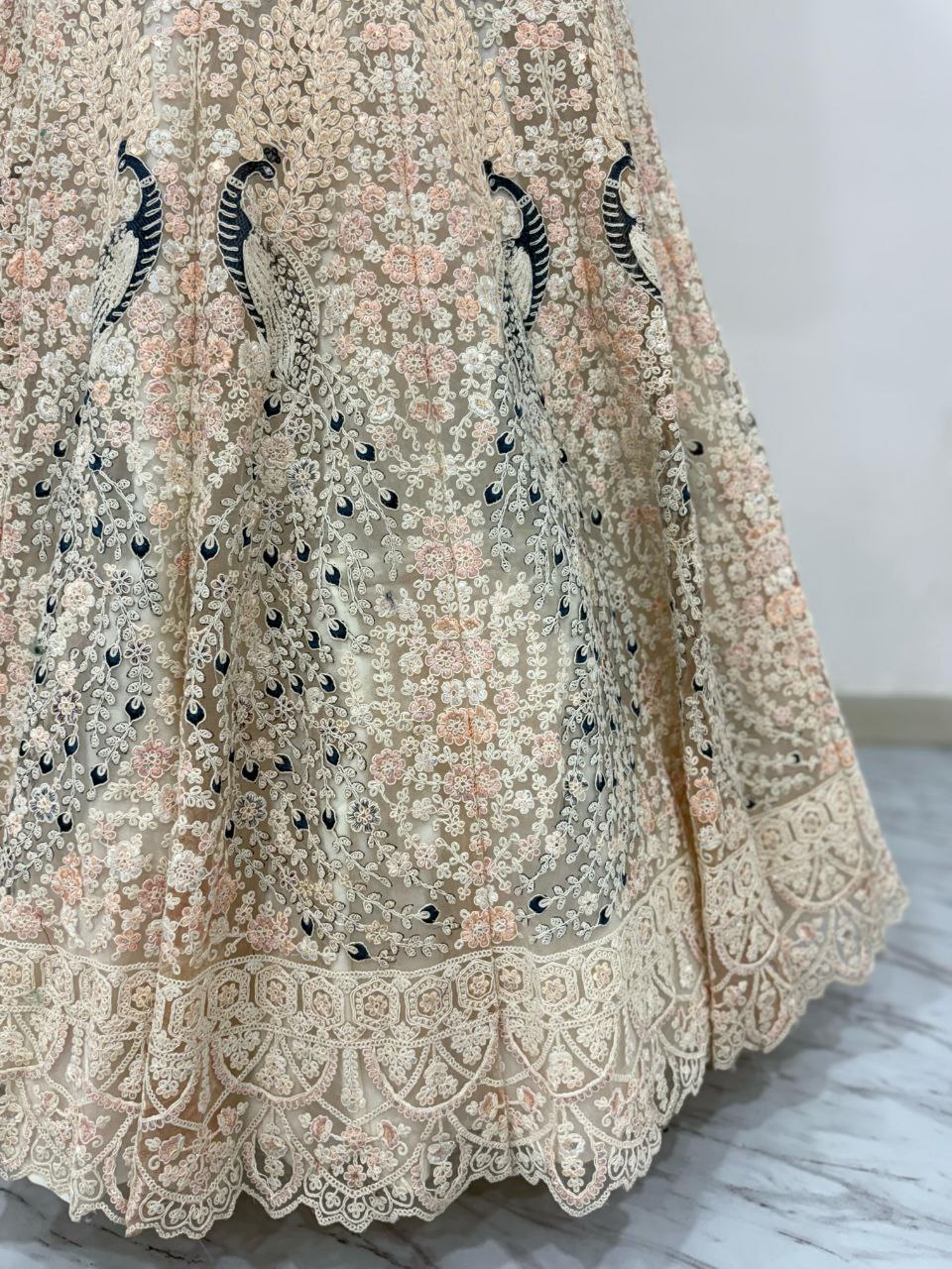Premium Soft Butterfly Net Lehenga Embellished With Beautiful Multy Thread Embroidery Work