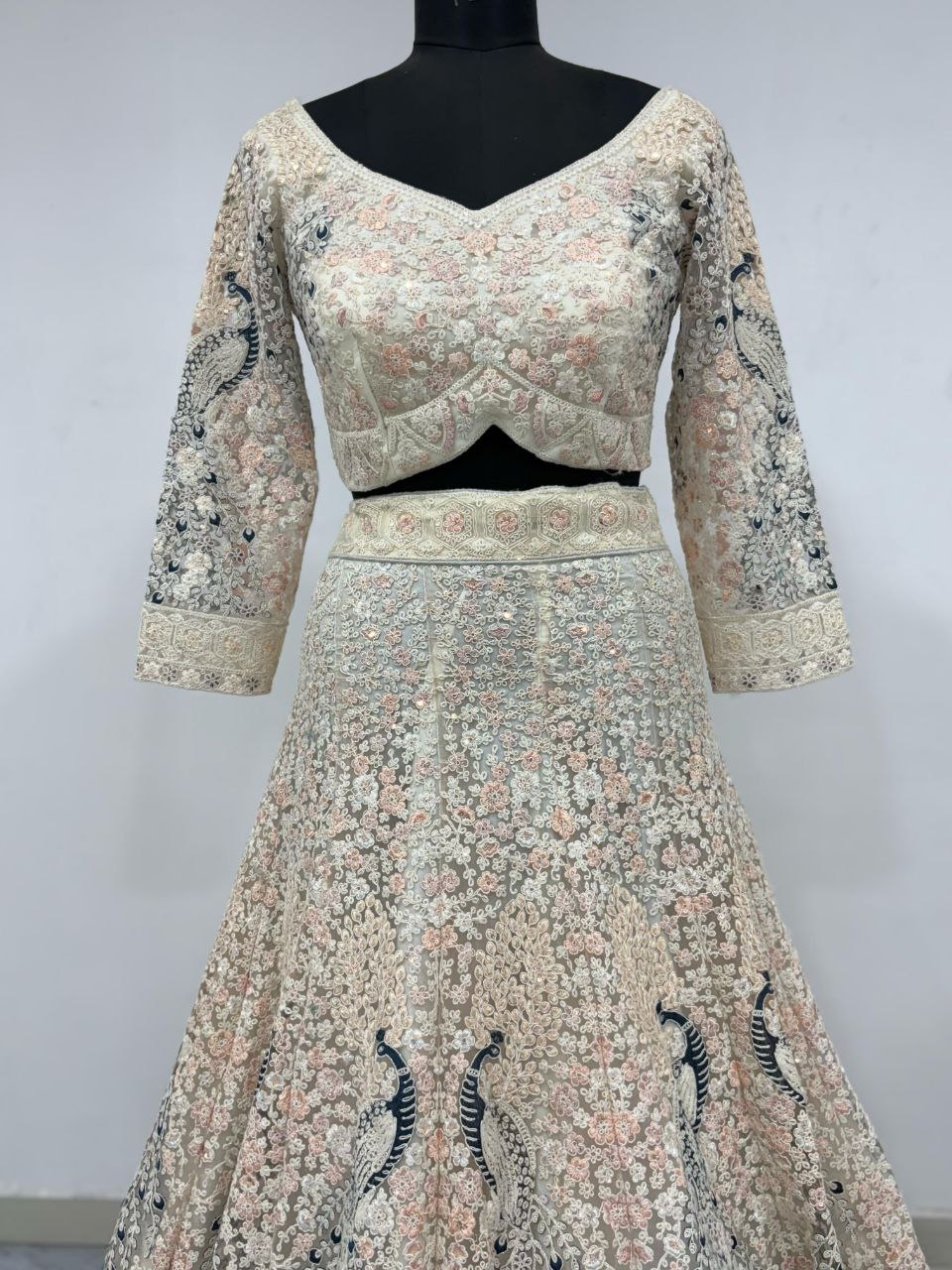 Premium Soft Butterfly Net Lehenga Embellished With Beautiful Multy Thread Embroidery Work