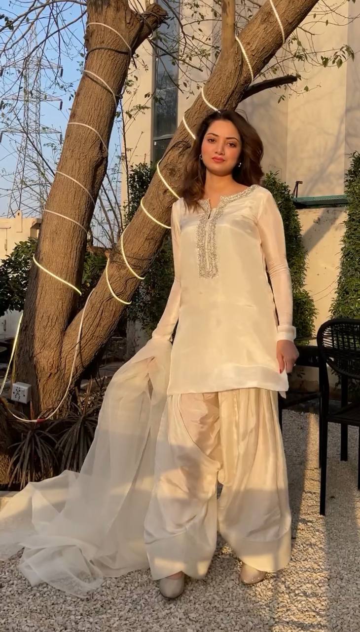 Faux Geeorgette Embroidery Work Top Farshi