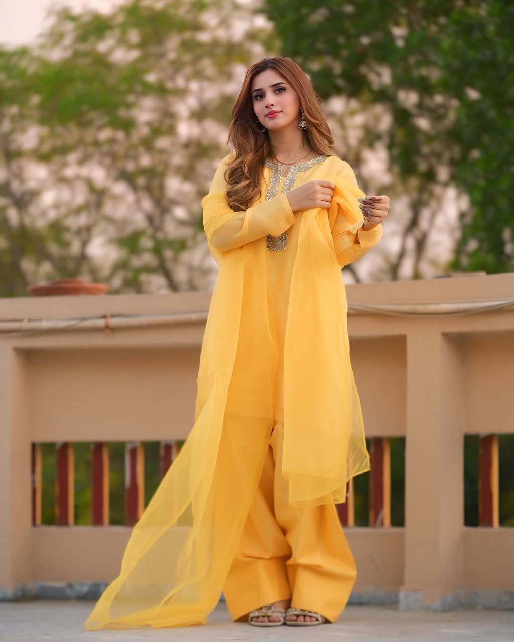 Faux Geeorgette Embroidery Work Top Farshi