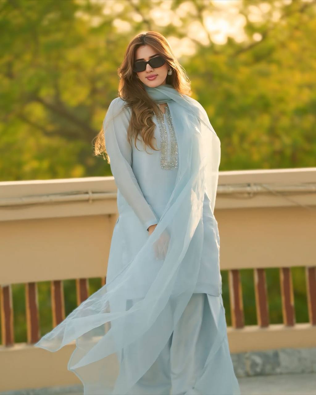 Faux Geeorgette Embroidery Work Top Farshi
