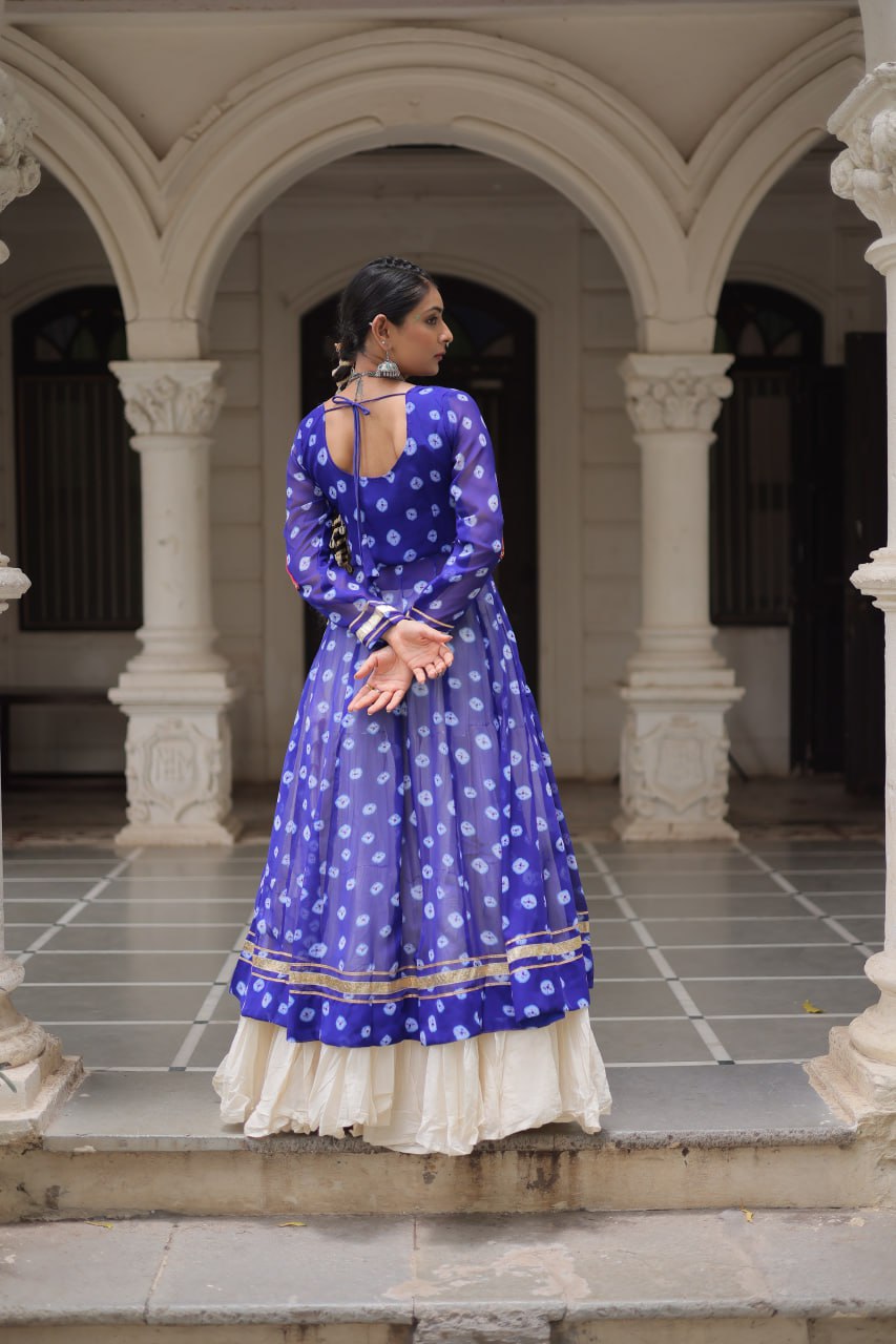 Kora Cotton Navratri Special Plain Work Lehenga