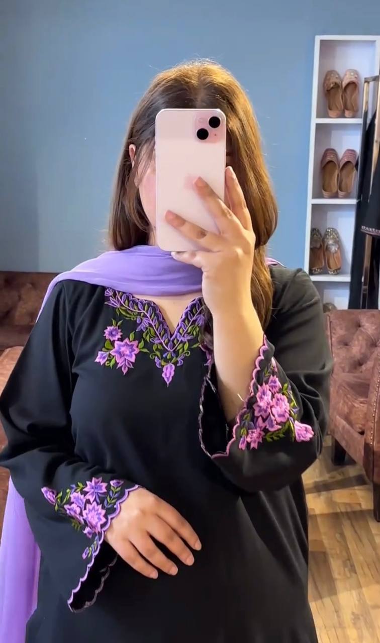 Heavy Riyon Silk Micro Cotton Embroidery Work Top Plazzo