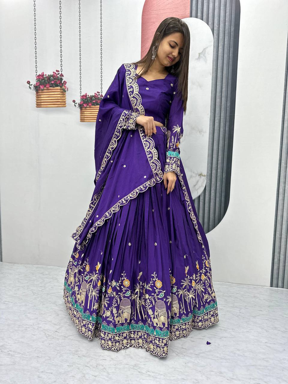 Chion Heavy Embroidery Sequence Work Lehenga