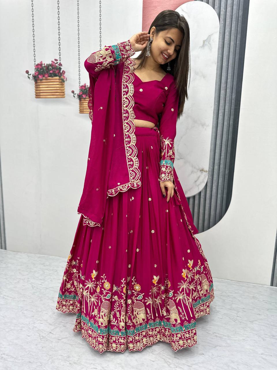 Chion Heavy Embroidery Sequence Work Lehenga