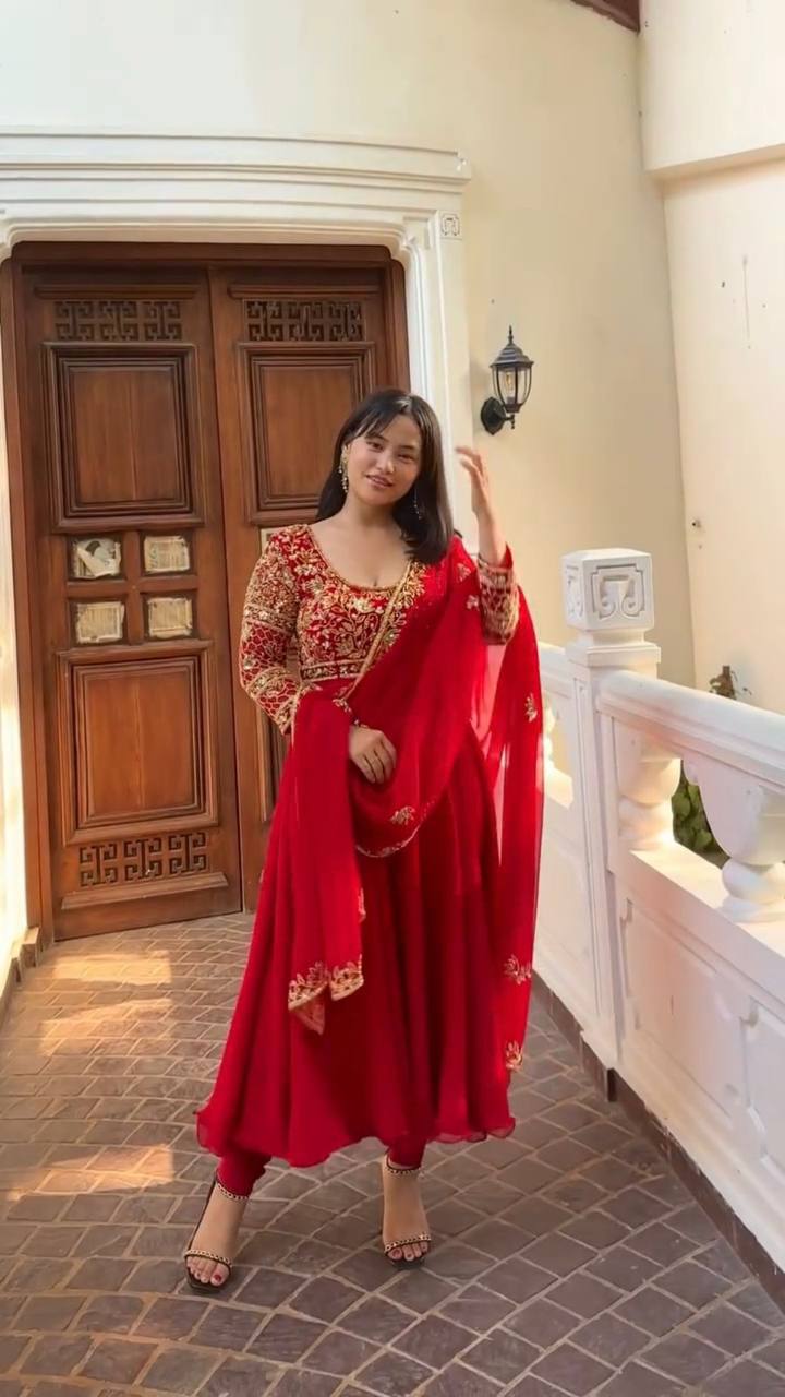 Sequence Embroidered Work Front & Both Side And sleeves work in Top
