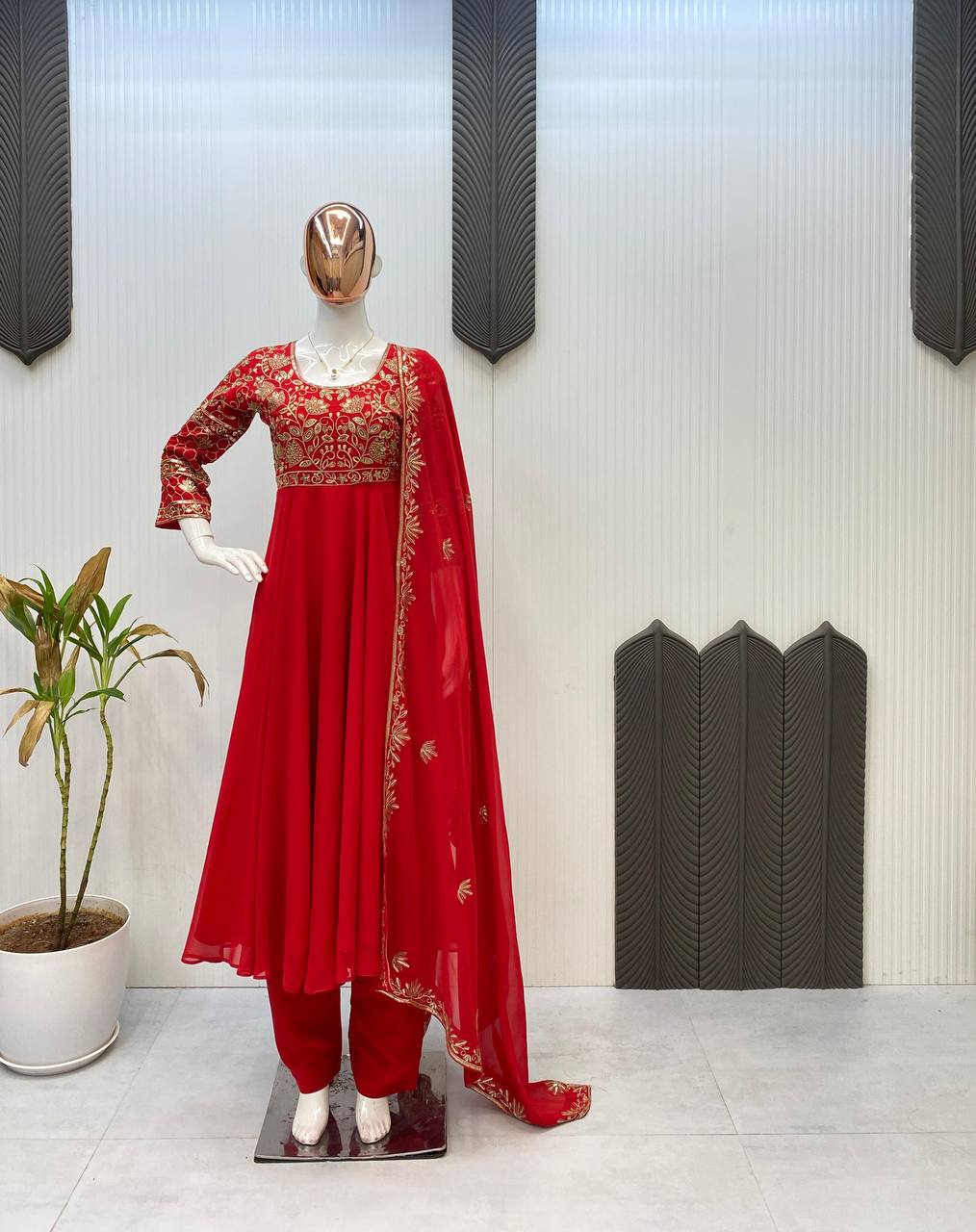 Sequence Embroidered Work Front & Both Side And sleeves work in Top