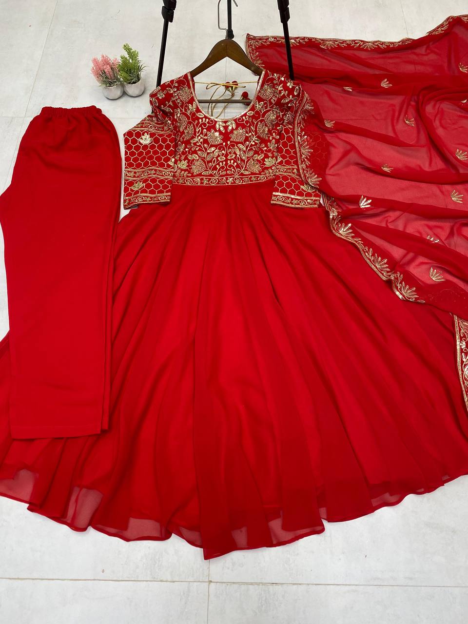 Sequence Embroidered Work Front & Both Side And sleeves work in Top