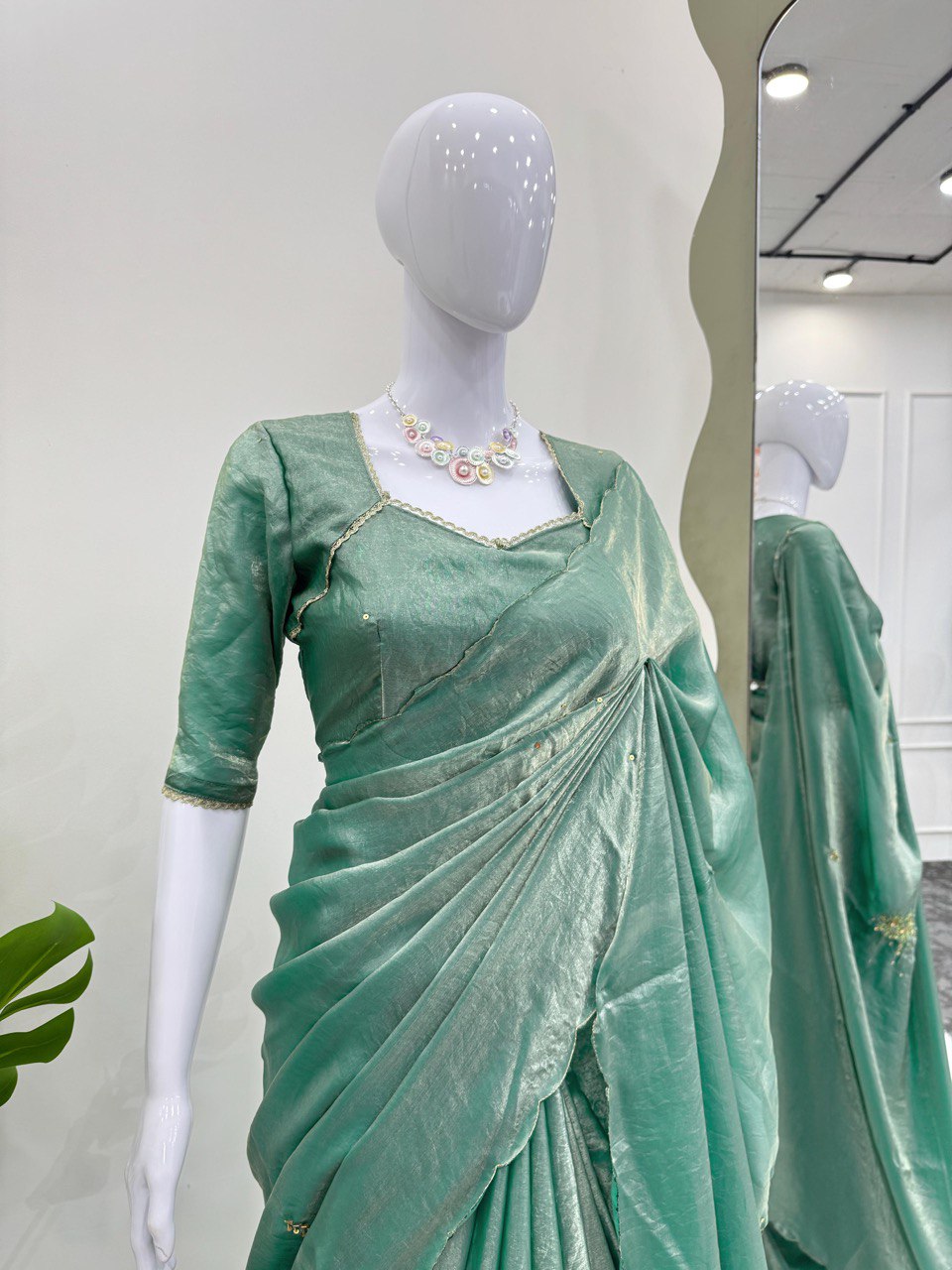 Fandy Silk with Embroidery and Hand Work Saree