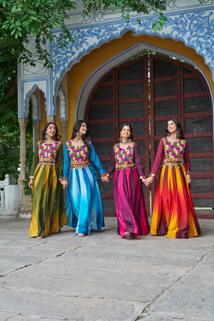 Chinnon Navratri Lehenga Set with Kutchi Gamthi Work