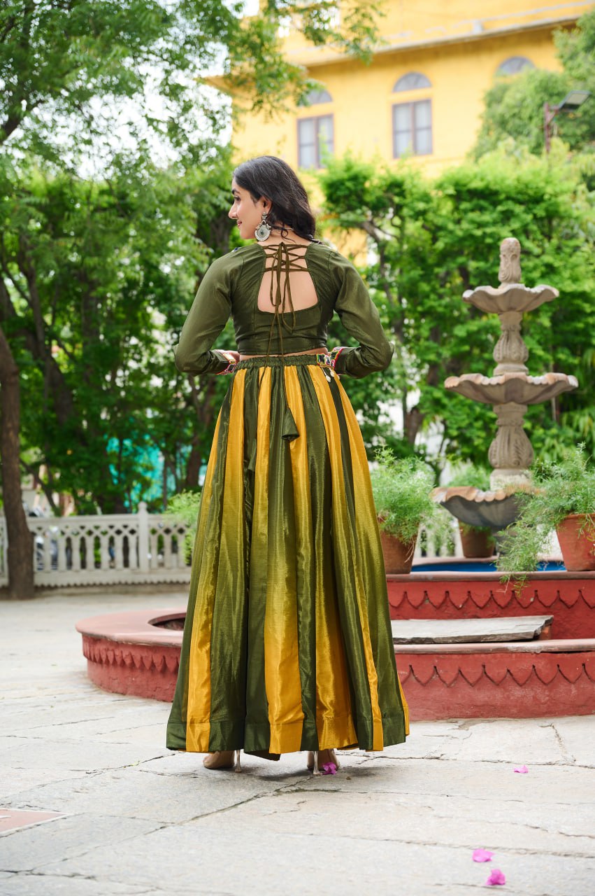 Chinnon Navratri Lehenga Set with Kutchi Gamthi Work