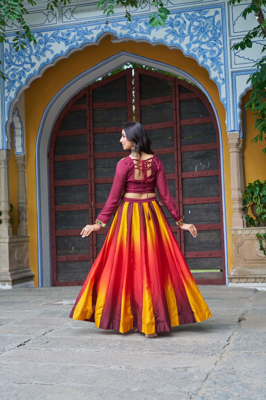 Chinnon Navratri Lehenga Set with Kutchi Gamthi Work