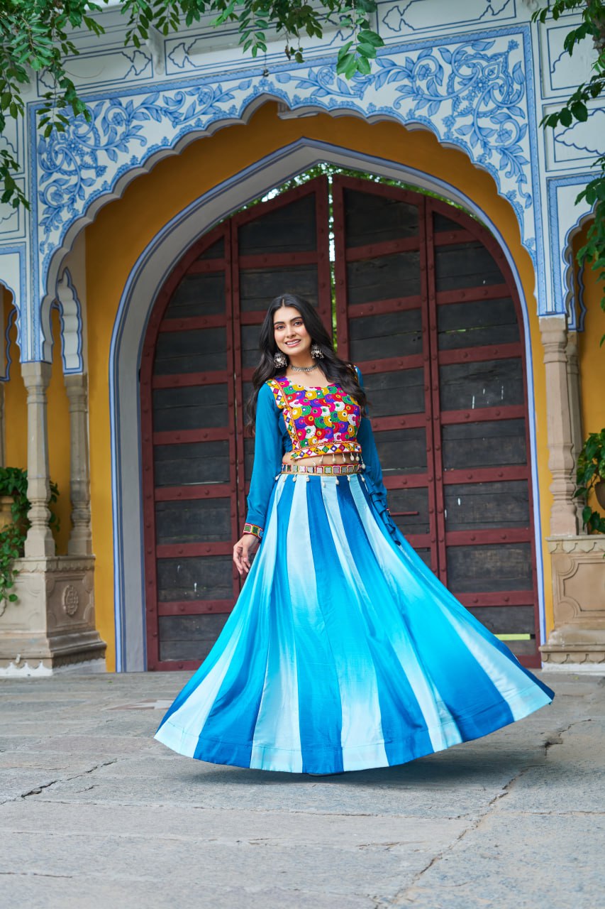 Chinnon Navratri Lehenga Set with Kutchi Gamthi Work