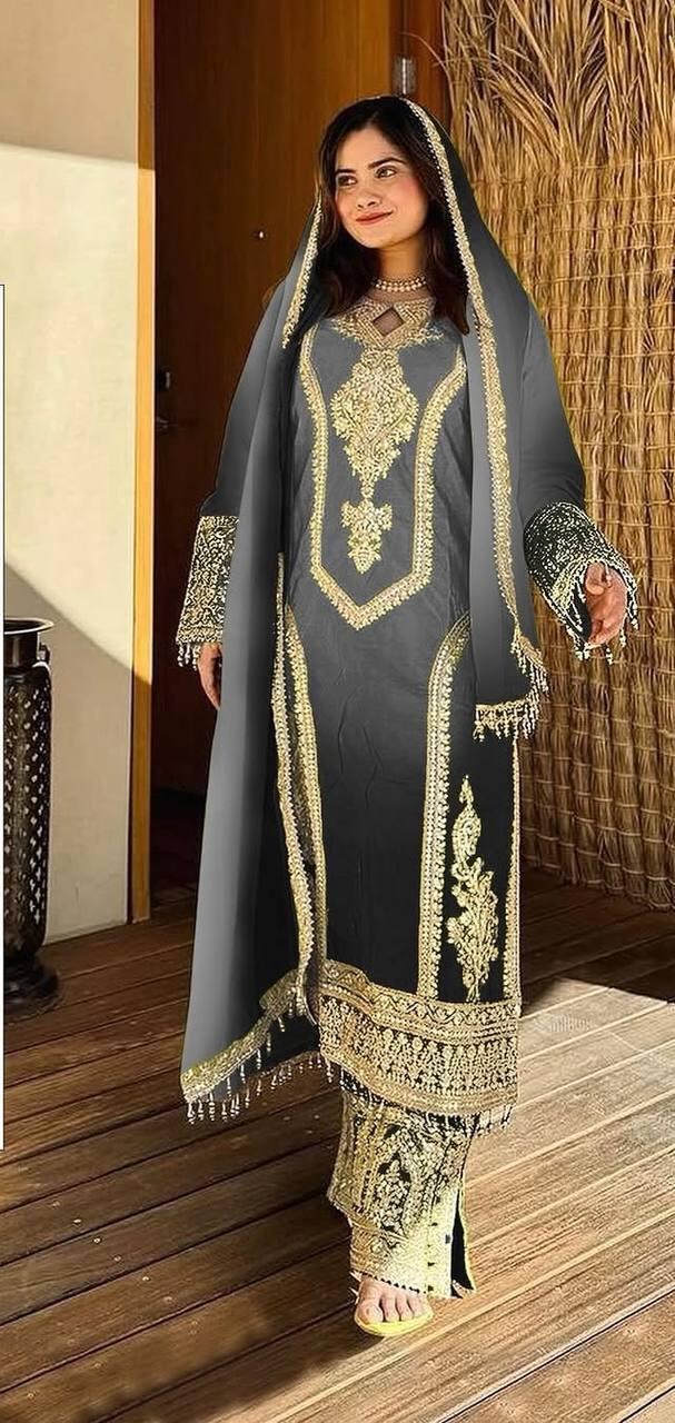 Dual Tone Peding Chinon Silk Coding Dori Work Top Pent