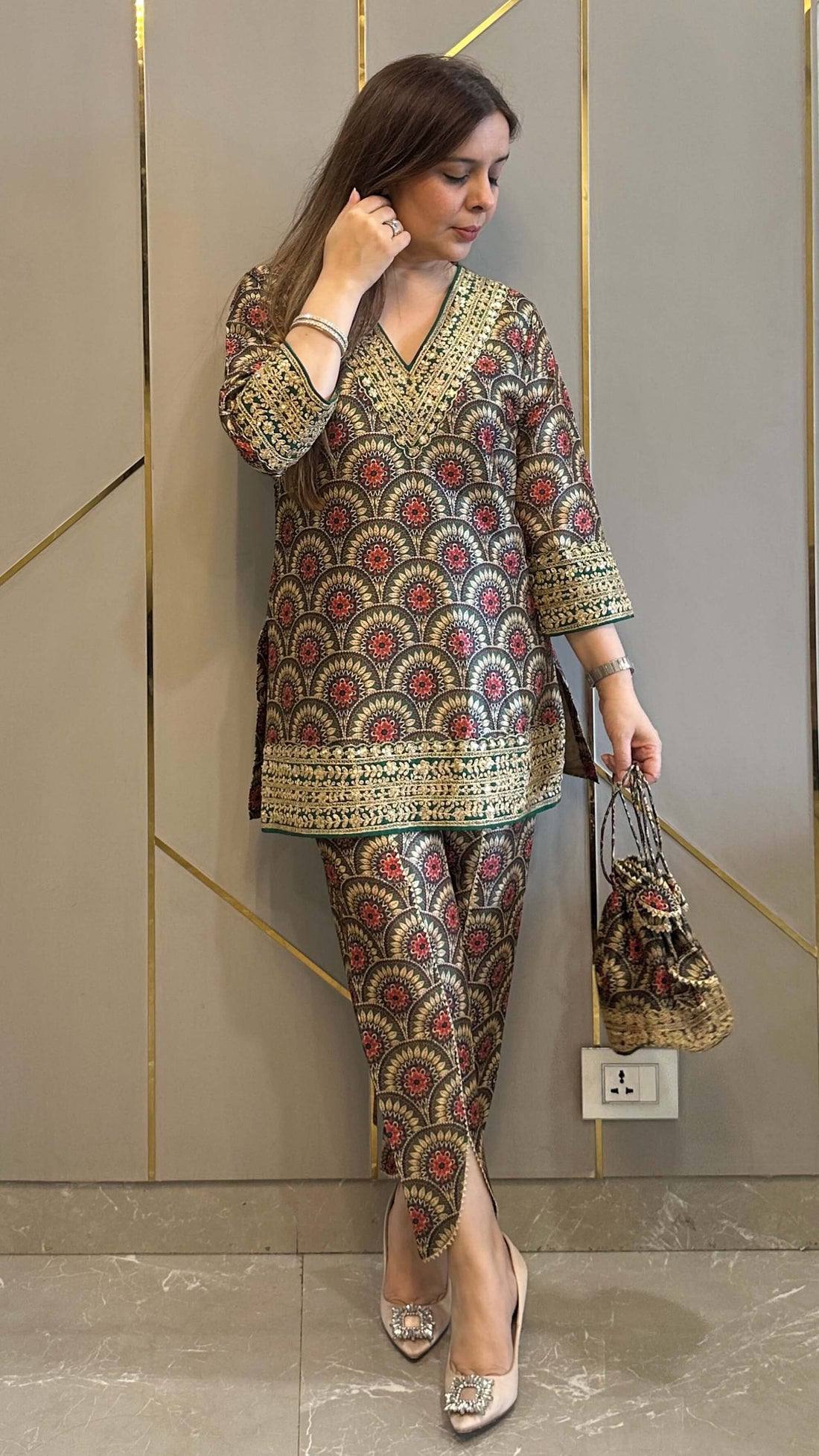 Pure Mul Cotton With Embroidry Work Top Pent