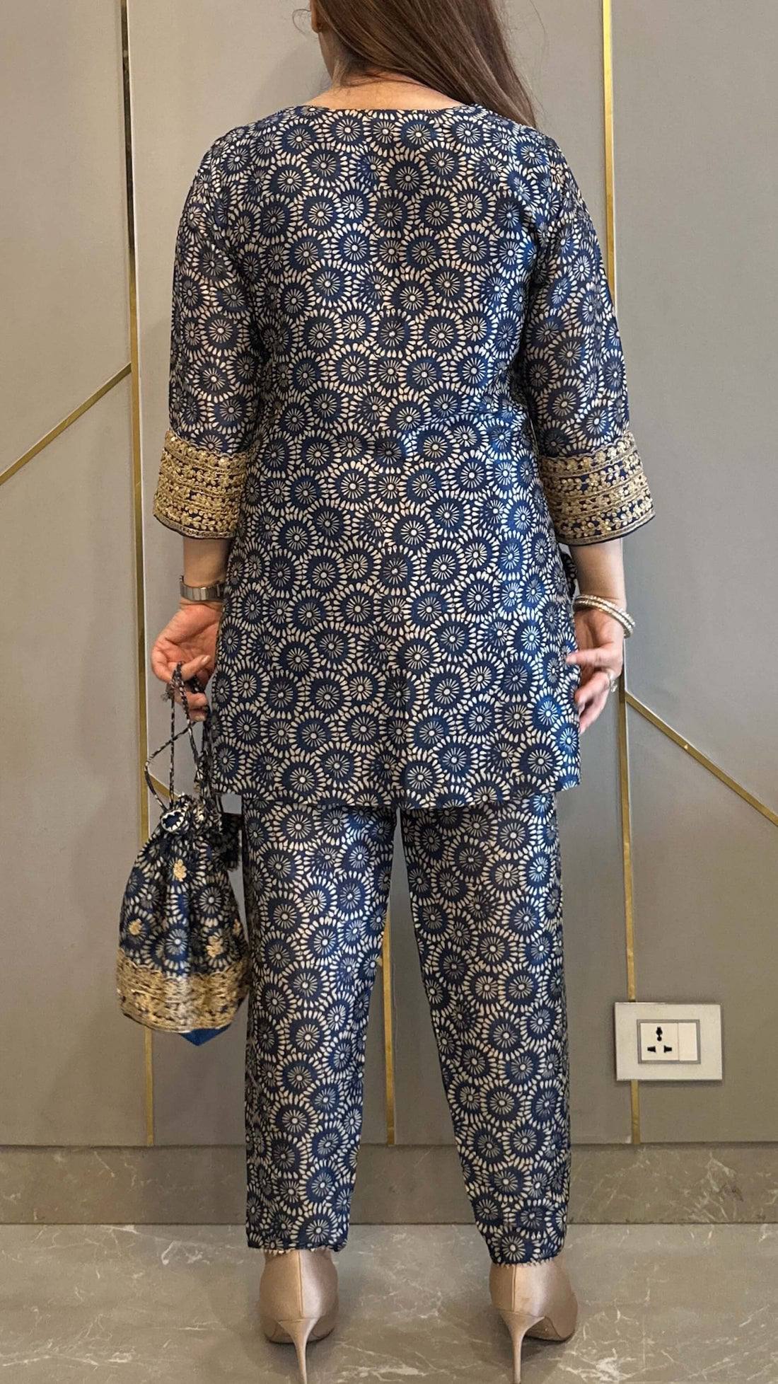Pure Mul Cotton With Embroidry Work Top Pent