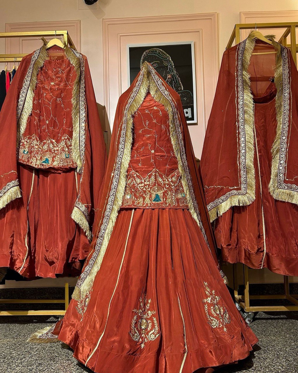Natural Crep Silk Beads With Thread Sequence Work Top Lehenga