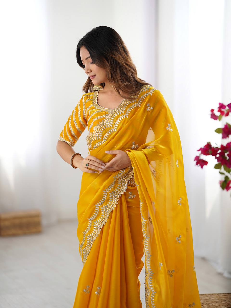 Jimmy Chu Thread With Sequence Work Saree