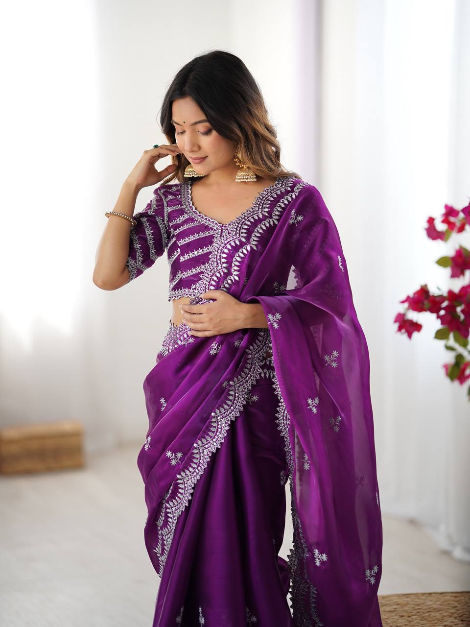 Jimmy Chu Thread With Sequence Work Saree