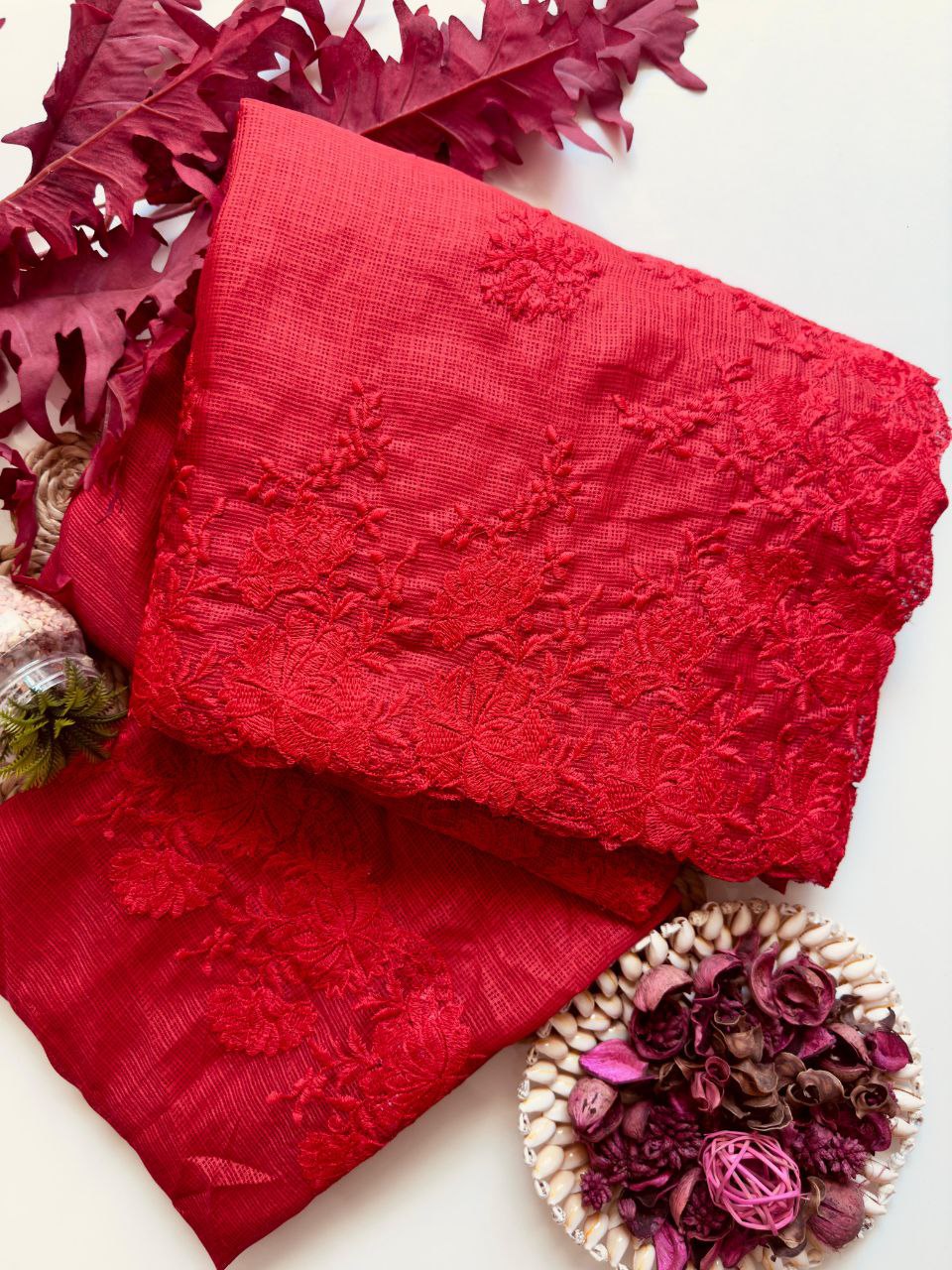 Pure Soft Kota Doriya With Multy Thread Work Saree