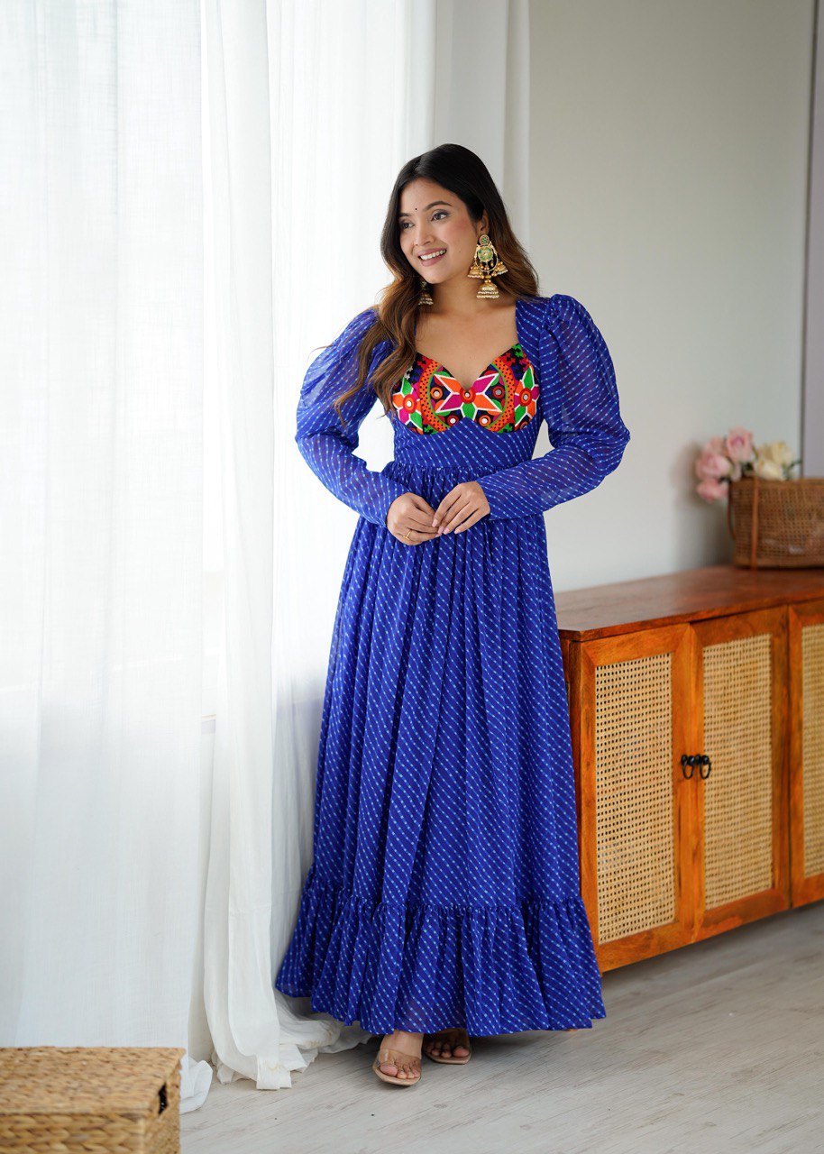 Beautifull Georgette Fabric Digitial Print Work Gown