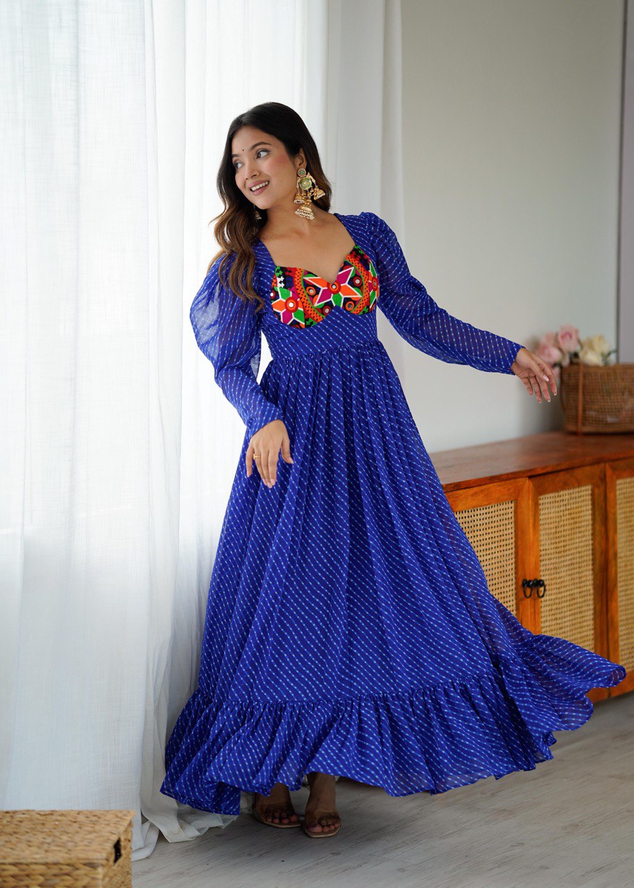 Beautifull Georgette Fabric Digitial Print Work Gown