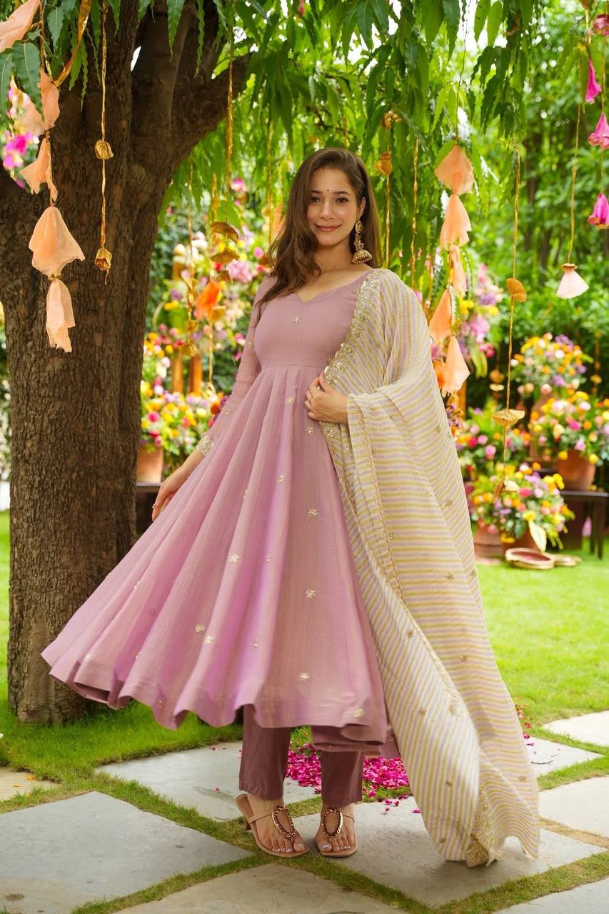 Faux Georgette Fabric in Anarkali