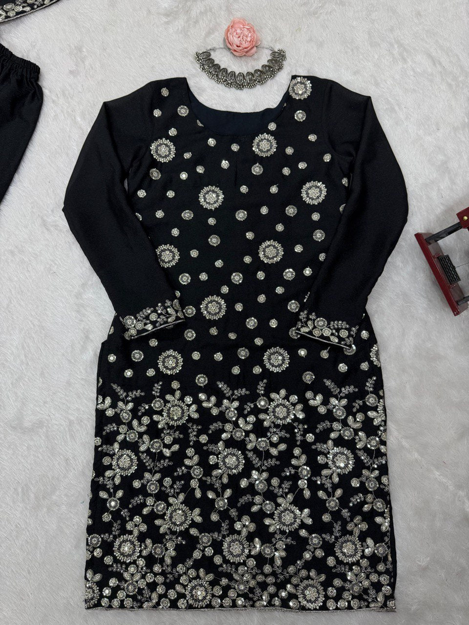 Chinon Silk with thread And Sequence Work Top Sharara