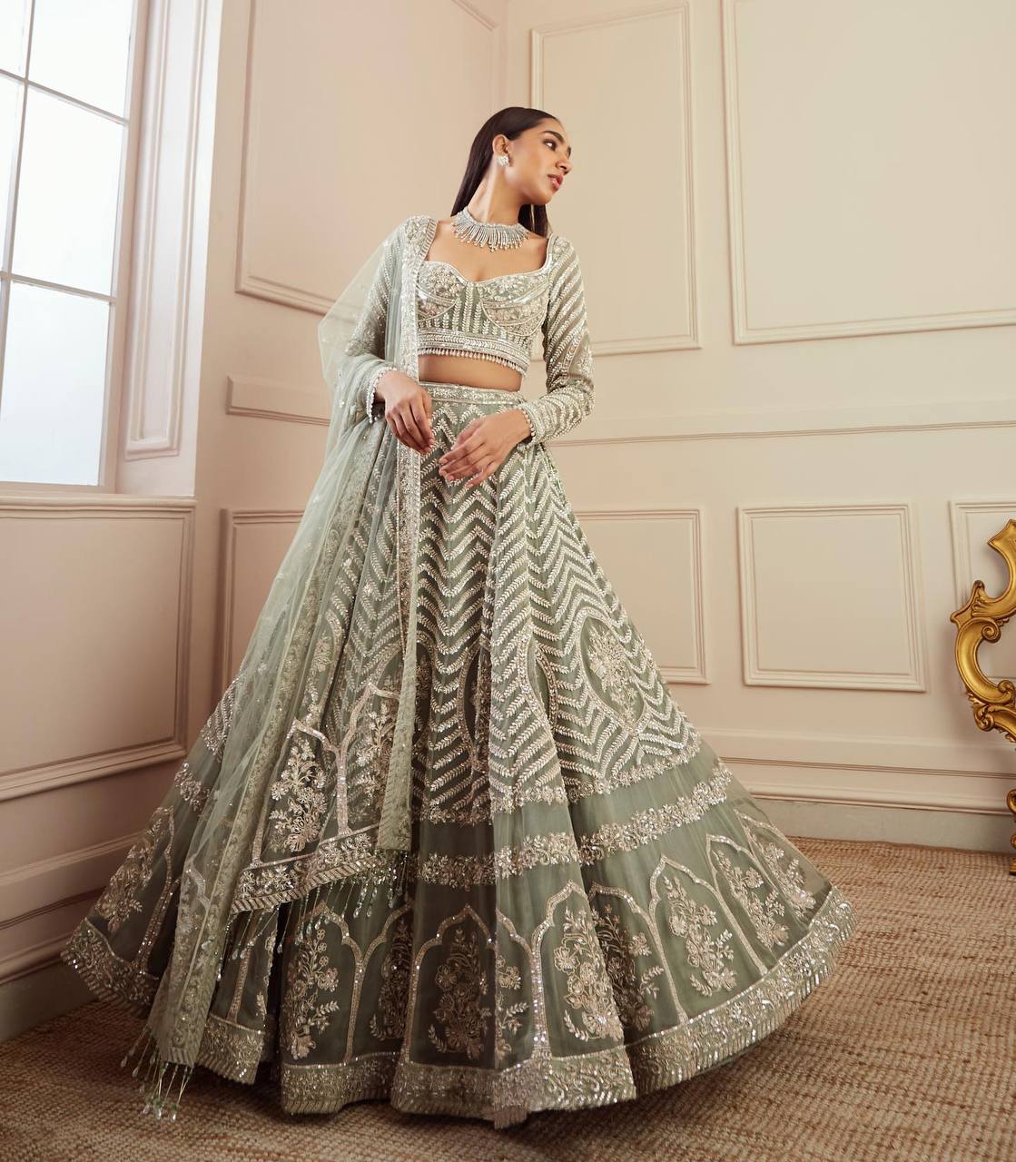 TRENDMALLS Women's Embroidery Sequence Work Lehenga Choli