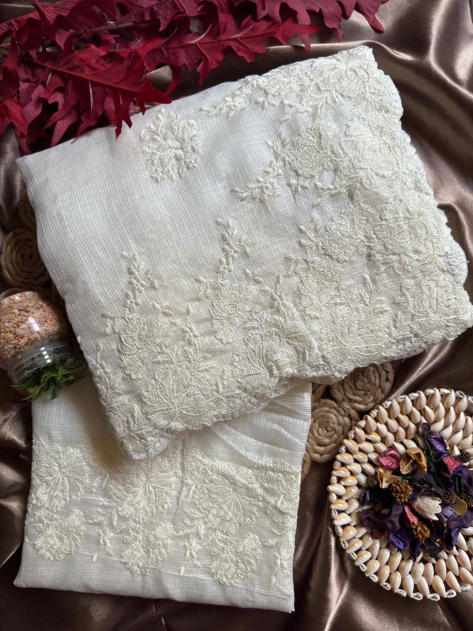 Pure Soft Kota Doriya With Multy Thread Work Saree