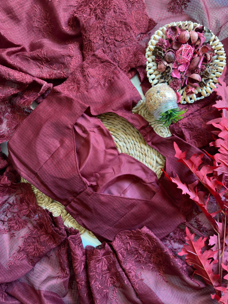 Pure Soft Kota Doriya With Multy Thread Work Saree