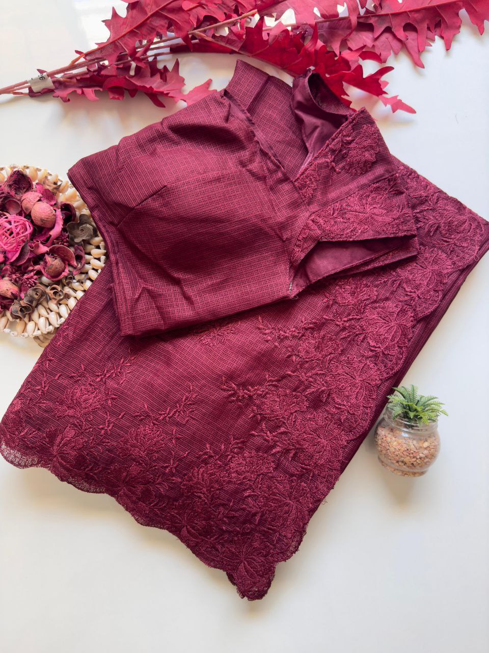 Pure Soft Kota Doriya With Multy Thread Work Saree
