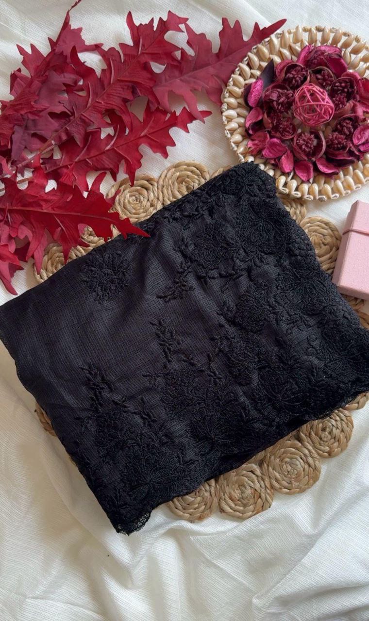 Pure Soft Kota Doriya With Multy Thread Work Saree