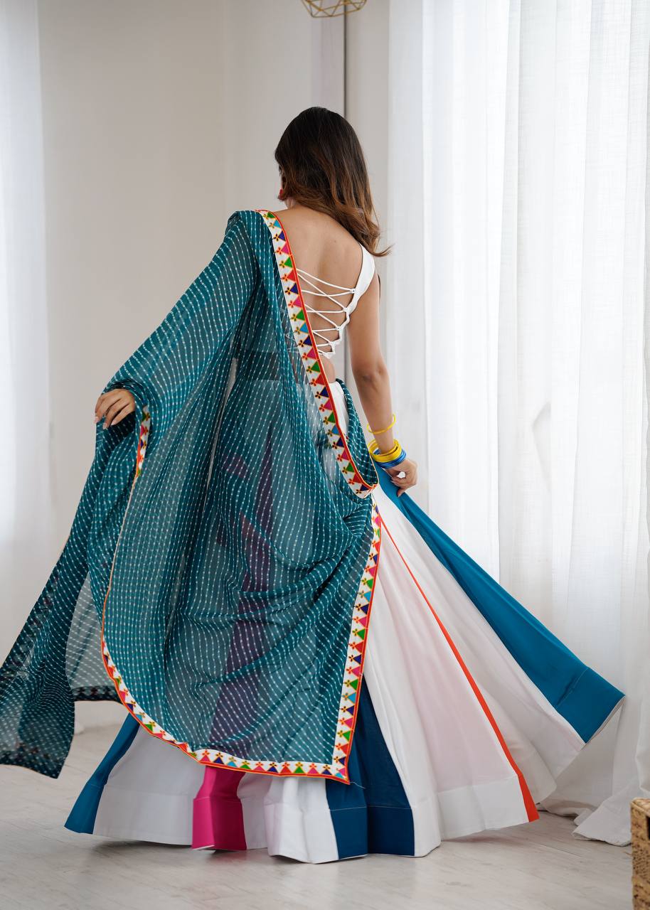 Navratri Special Rayon Fabric With Plain Work Lehenga Choli