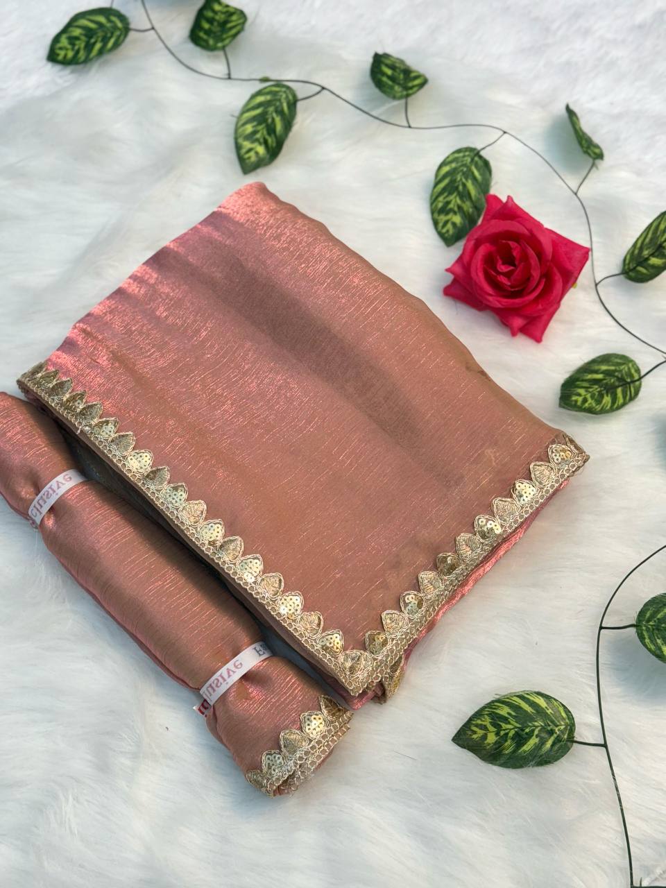 Two Tone Chiffon Soft Fabric With Rich Embroidery Sequence Work Special Saree