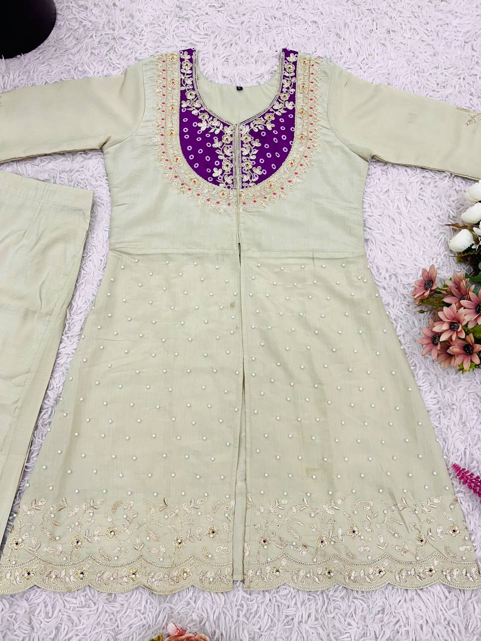Rani color Roman Shimmer Silk Coding Sequence Work Top Pent