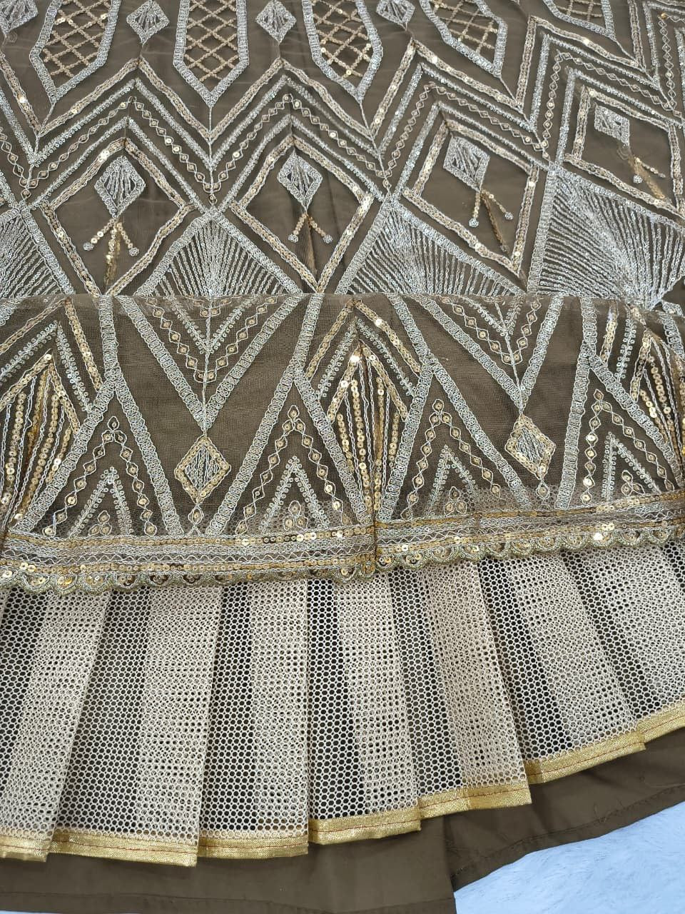 Beautifull Premium Butterfly Net WIth Embellished Embroidery Work Lehega