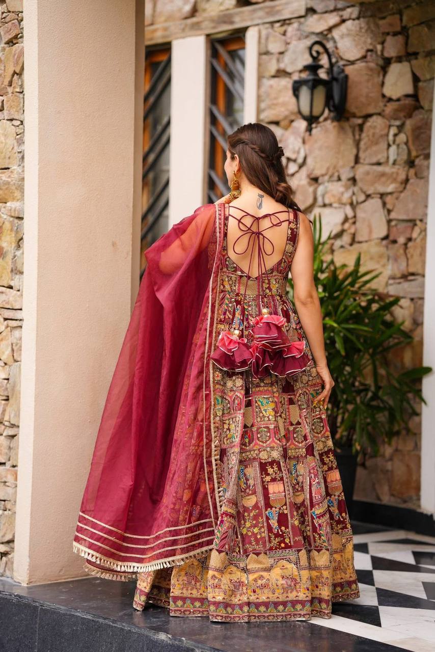 New Look Pure Jimmy Organza Silk With Digital Print Gown
