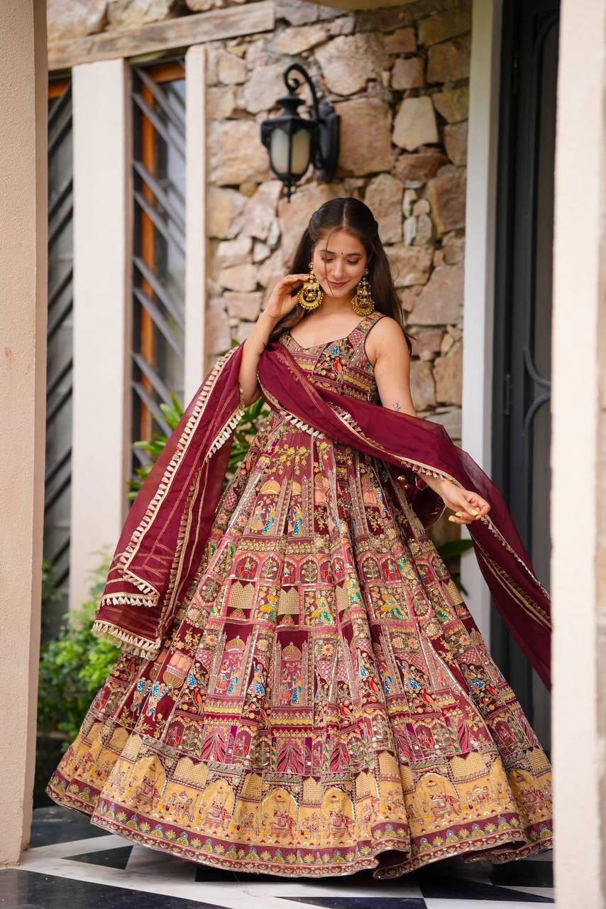 New Look Pure Jimmy Organza Silk With Digital Print Gown