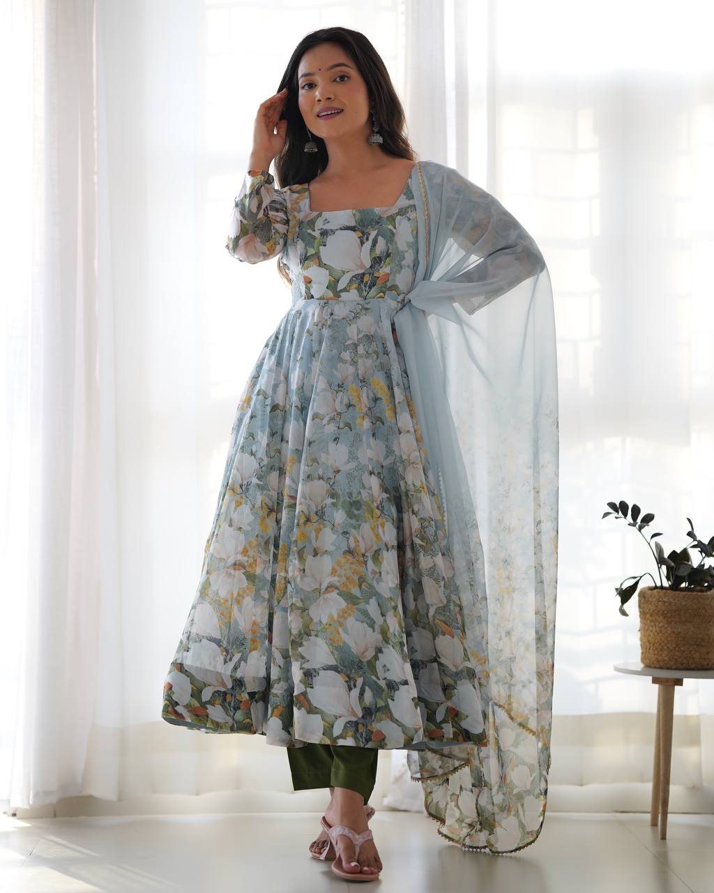 Premium Wear Pure Soft Floral Print Anarkali