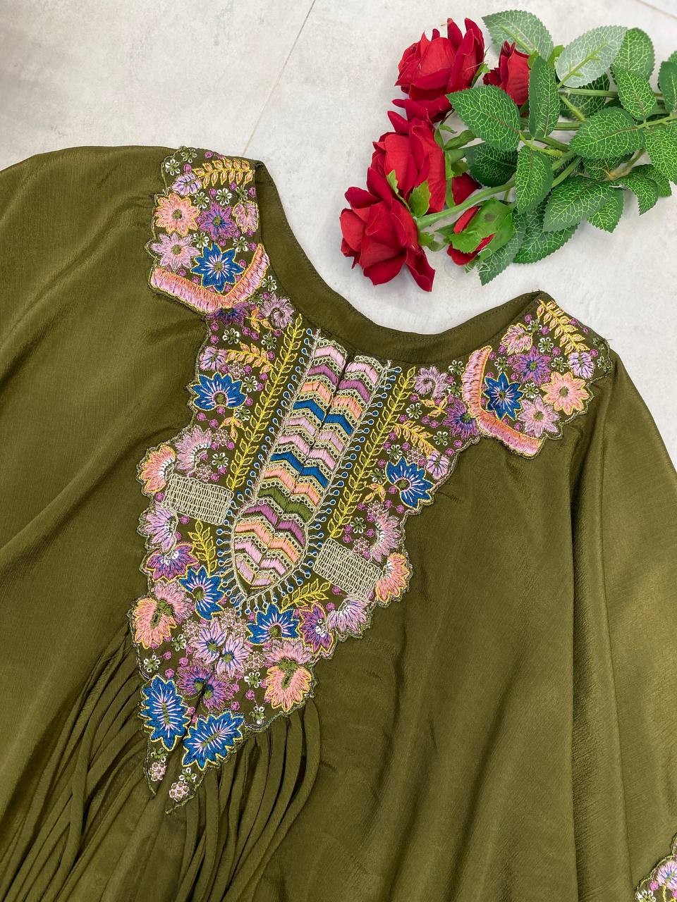 Air Tex Chinon Embroidery Saquence Work Top Plazzo
