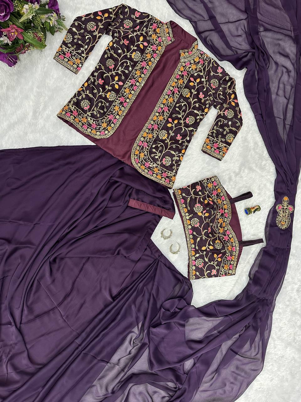 Rangoli Silk Wirth Embroidery With Banglory Saree