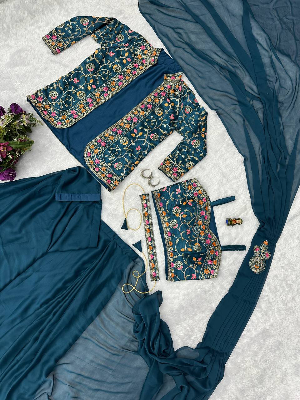 Rangoli Silk Wirth Embroidery With Banglory Saree
