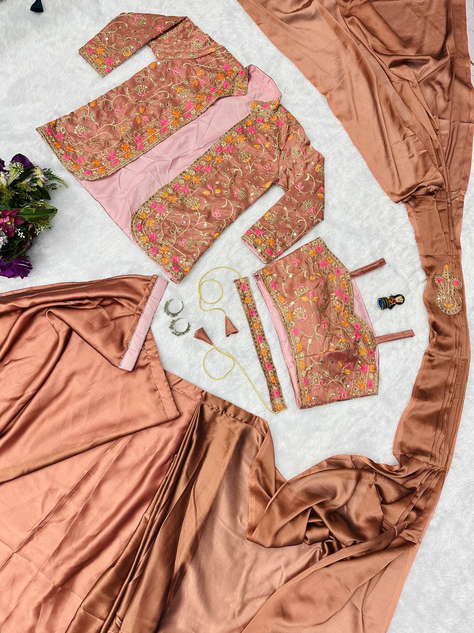Rangoli Silk Wirth Embroidery With Banglory Saree