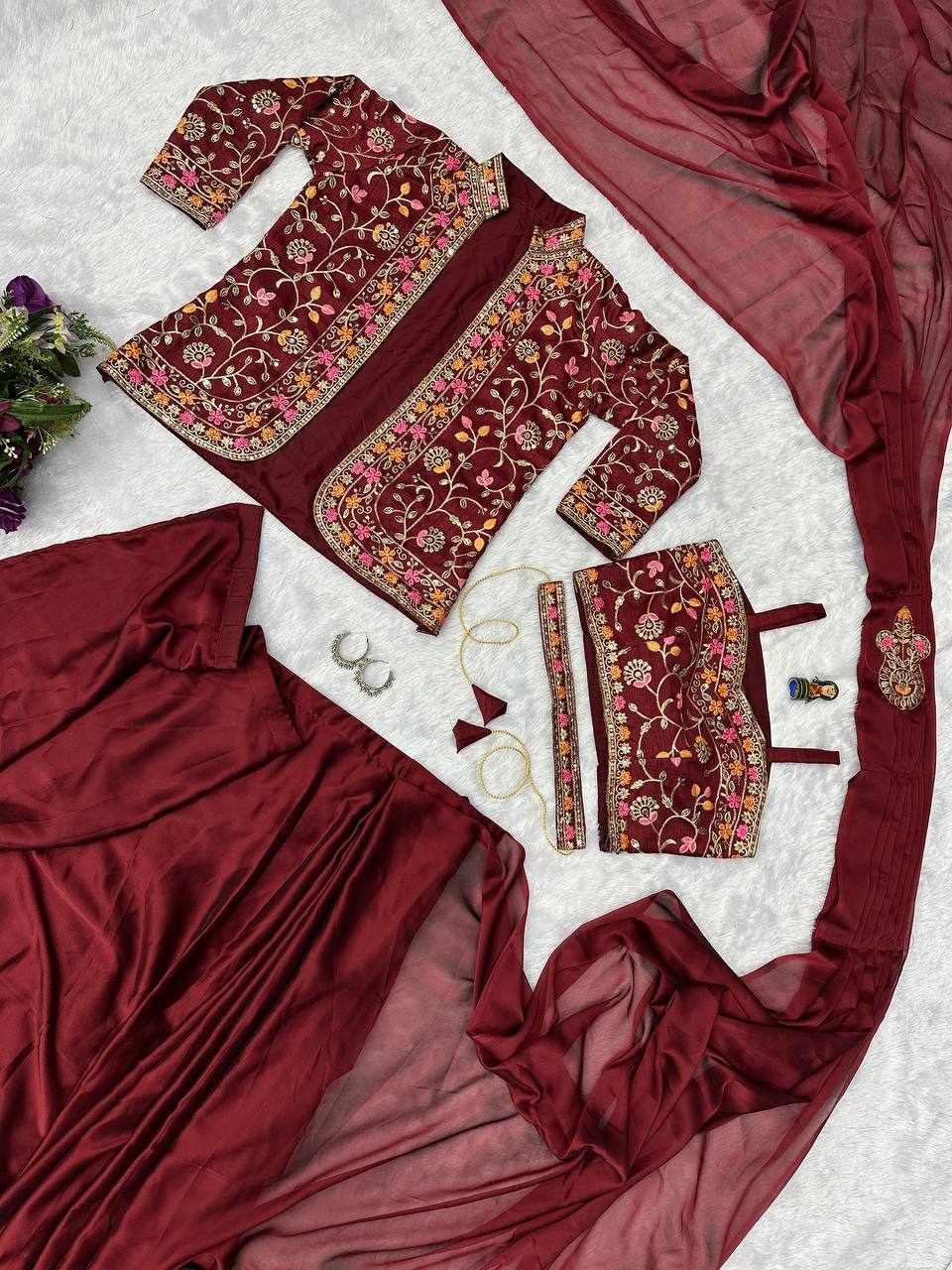 Rangoli Silk Wirth Embroidery With Banglory Saree