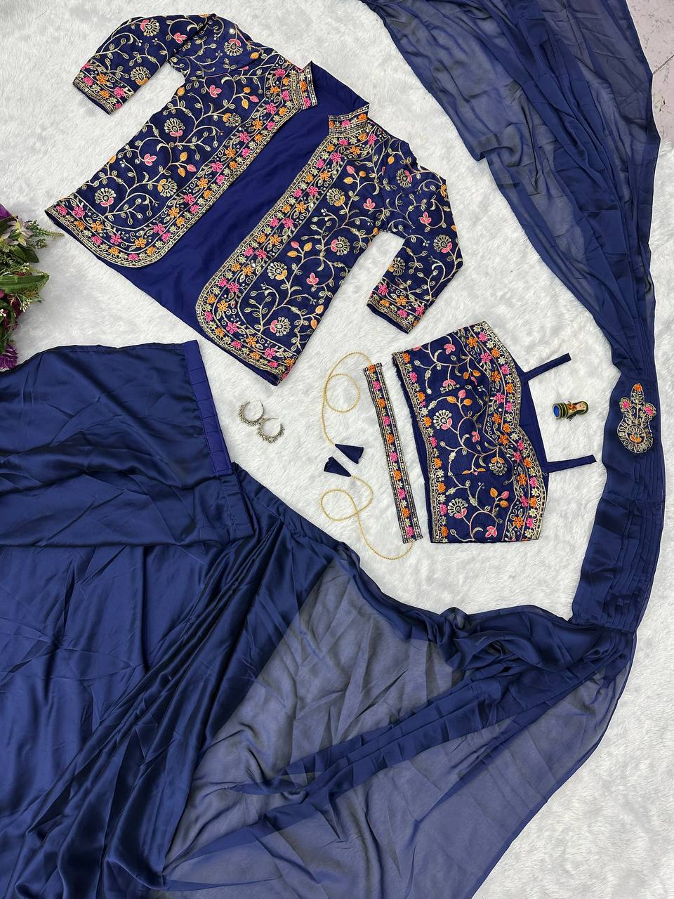 Rangoli Silk Wirth Embroidery With Banglory Saree